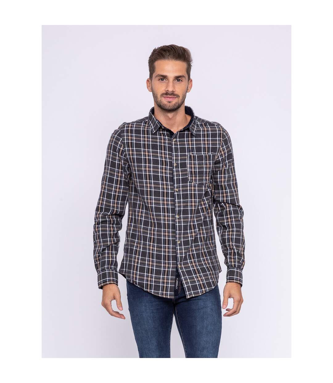 Chemise manches longues carreaux pur coton TILOUP