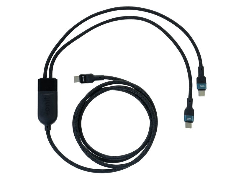 onit USB 2.0-Y-Kabel USB C - USB C, 1.5 m USB Y-Kabel mit einer Ladeleistung von bis zu 100 W