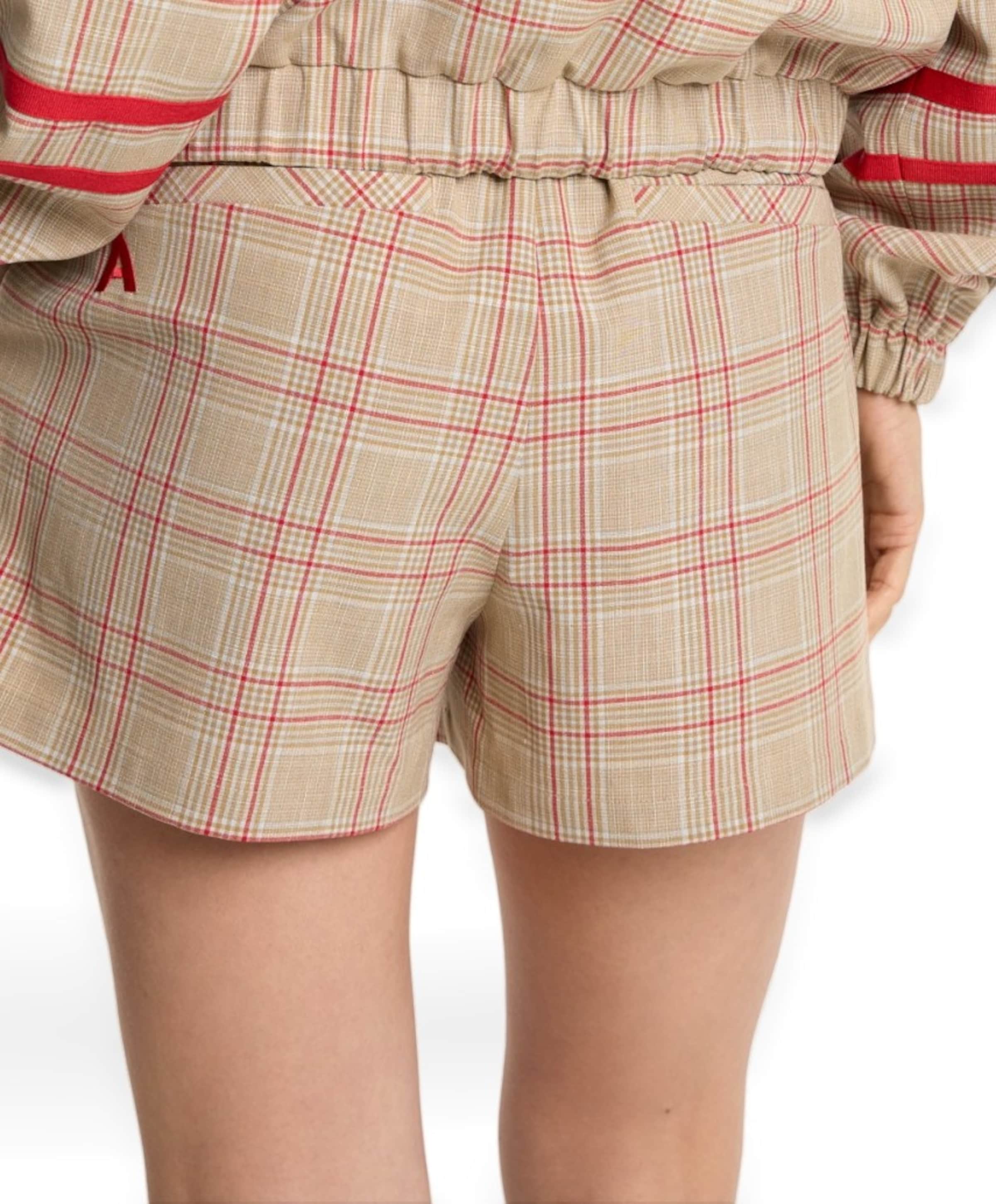 Alix The Label SPORTY CHECK dames korte broek beige