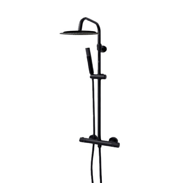 SaniGoods La Belle opbouw regendouche mat zwart 30cm hoofddouche