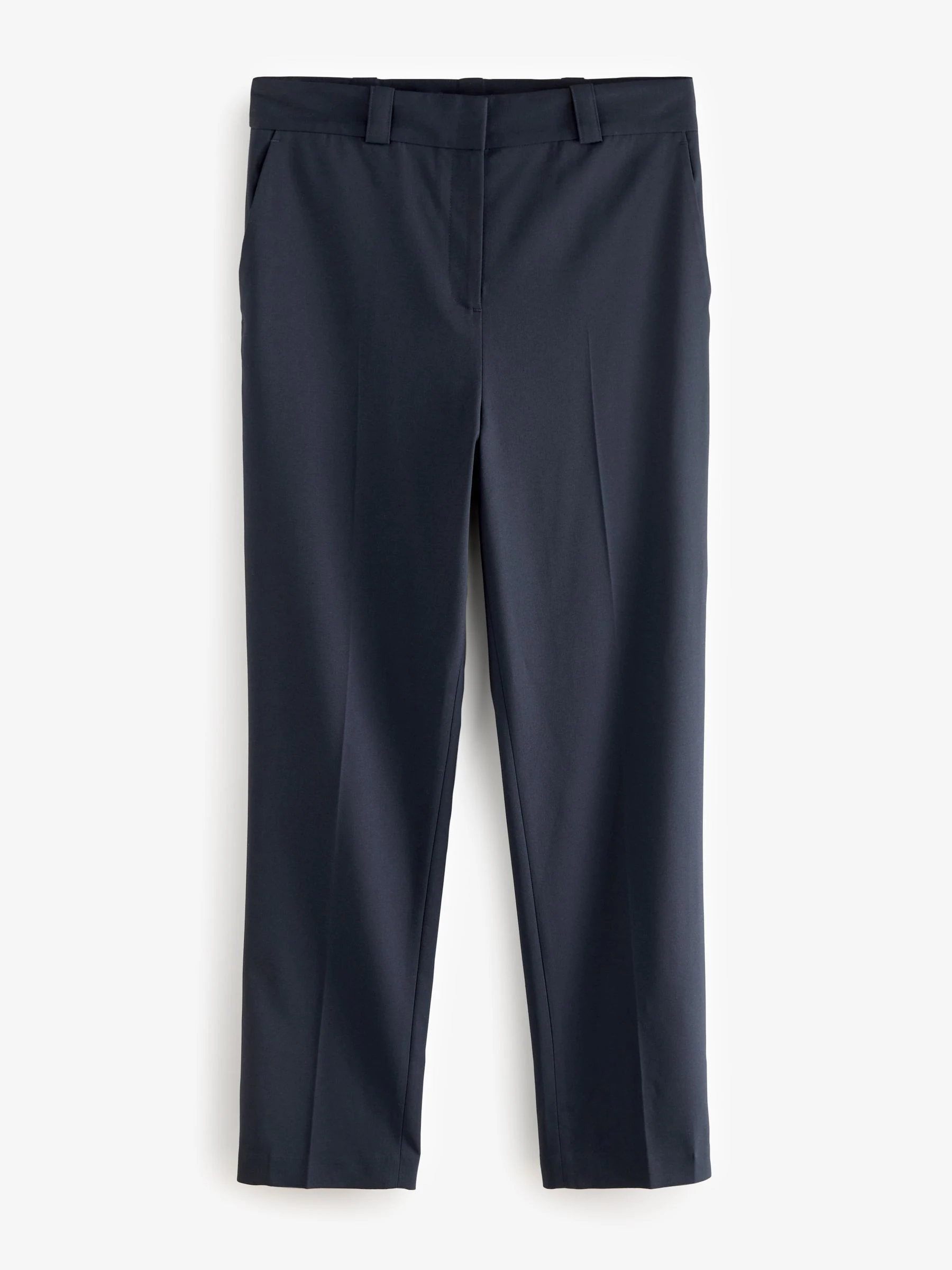 Donkerblauw - Maatgesneden slim fit broek van stevige stof