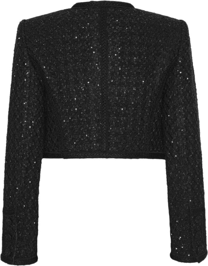 ROTATE Birger Christensen BOUCLE CROP JACKET Black