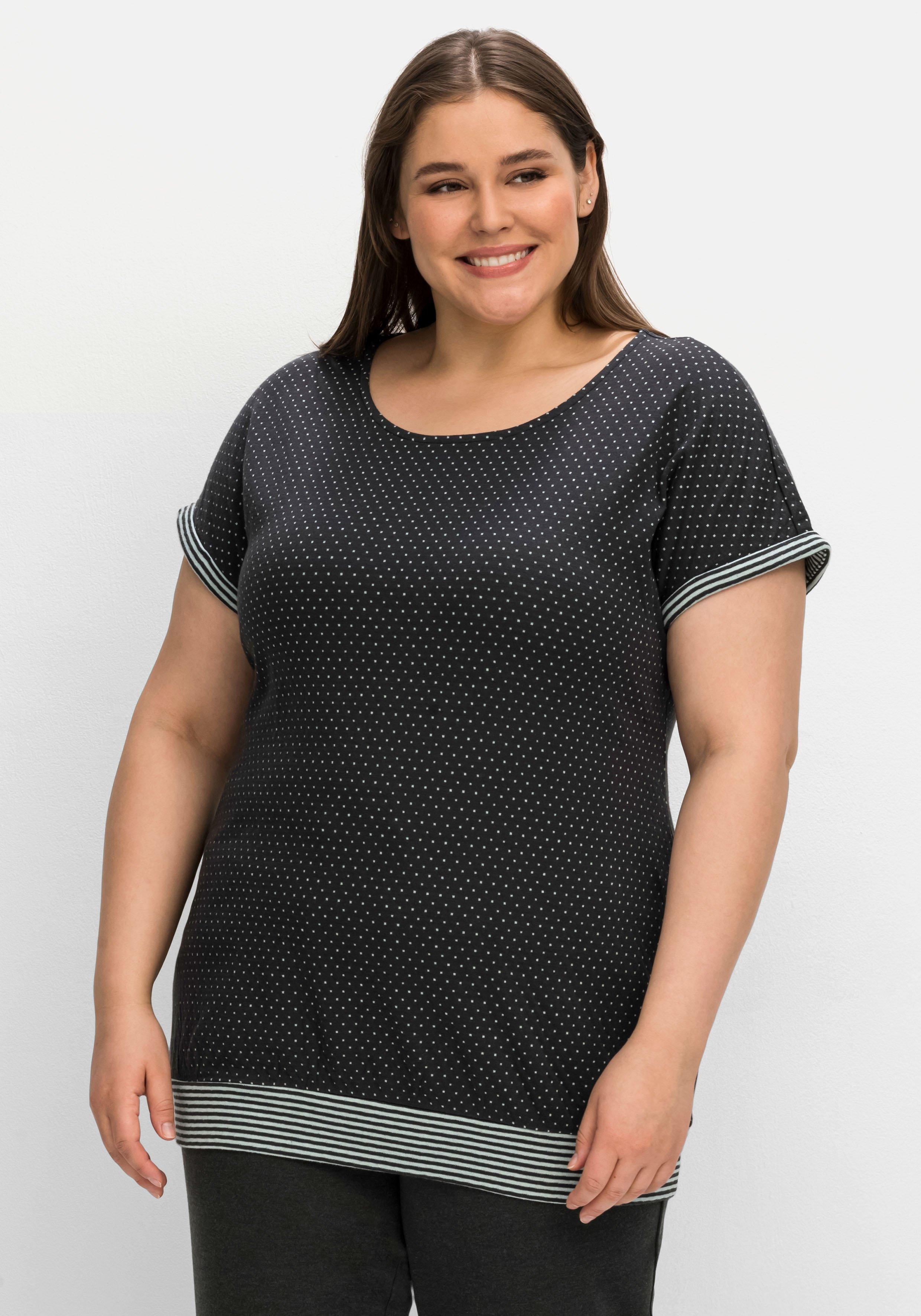 Relax-Shirt im Mustermix, mit Saumbündchen