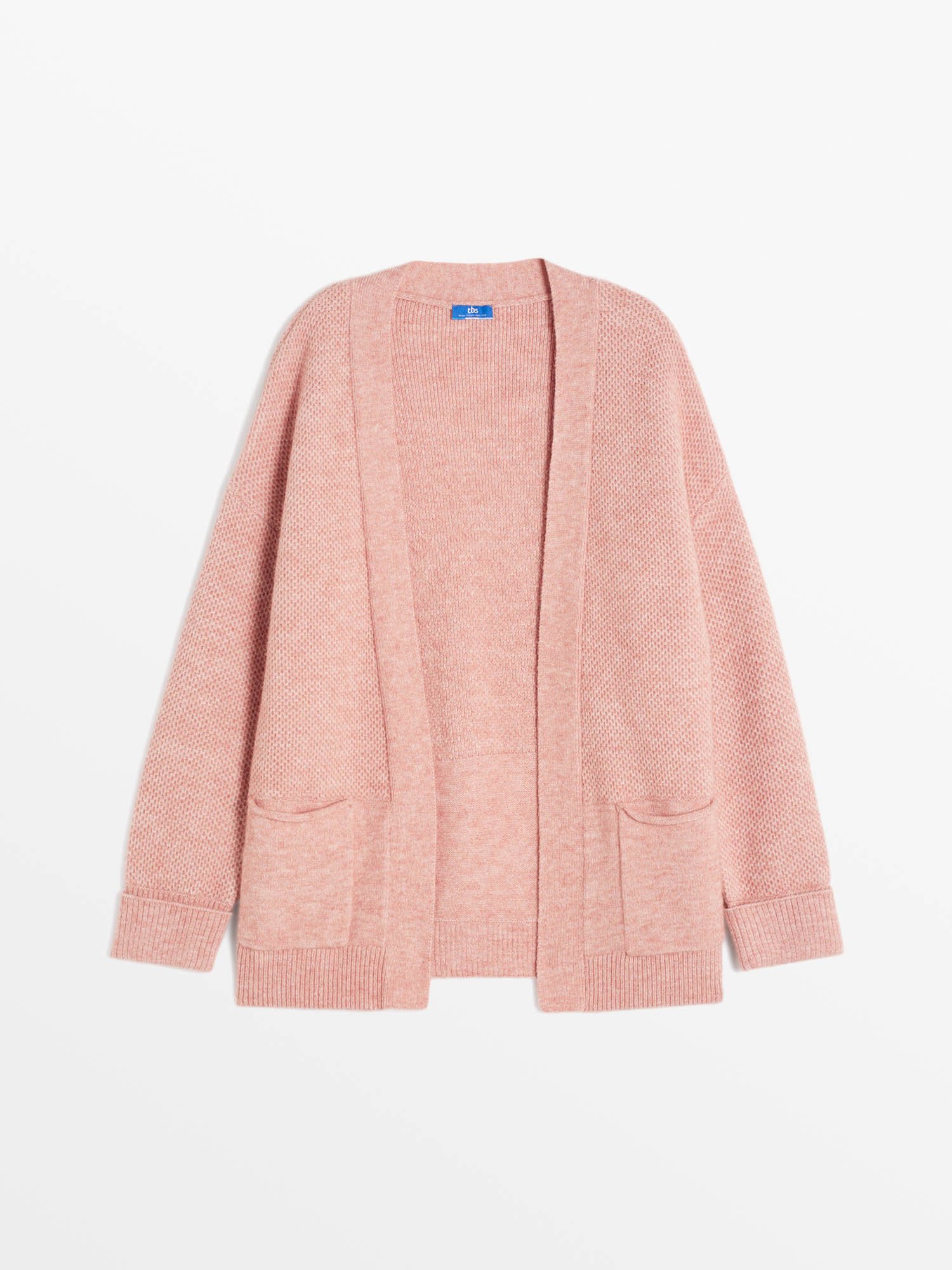 Gilet Long Femme Ouvert Rose
