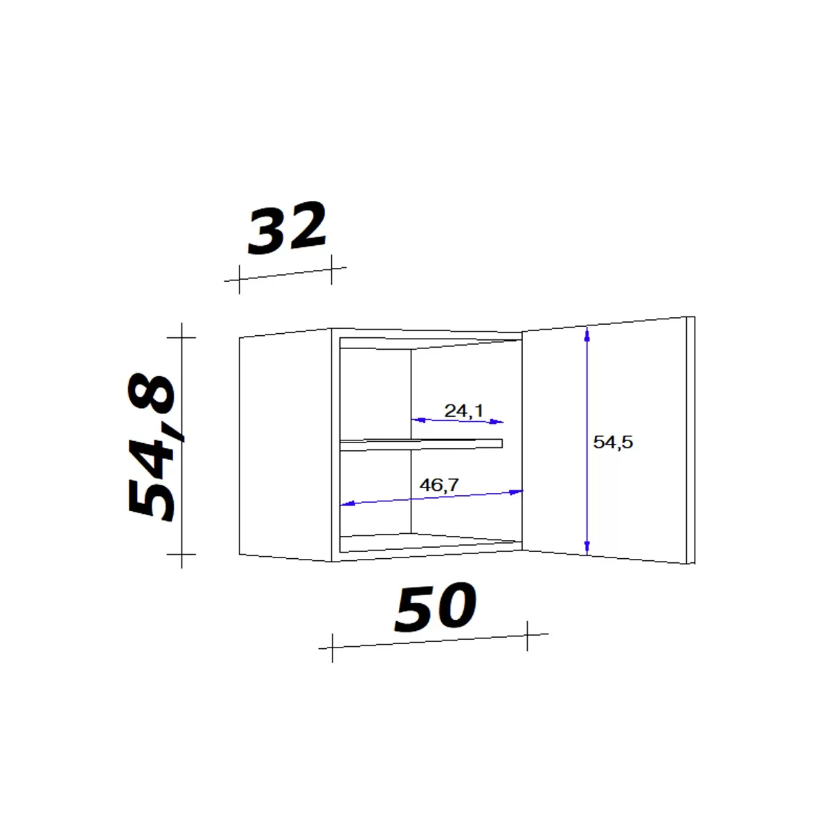 Küchenoberschrank Alba H 50 weiss