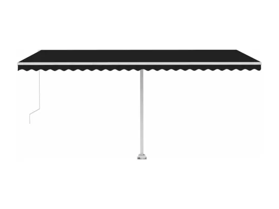 Auvent manuel rétractable avec LED 500x300 cm Anthracite