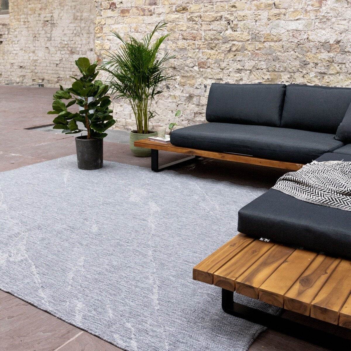 Buitenkleed Marble - Grijs|wit - dubbelzijdig - EVA Interior