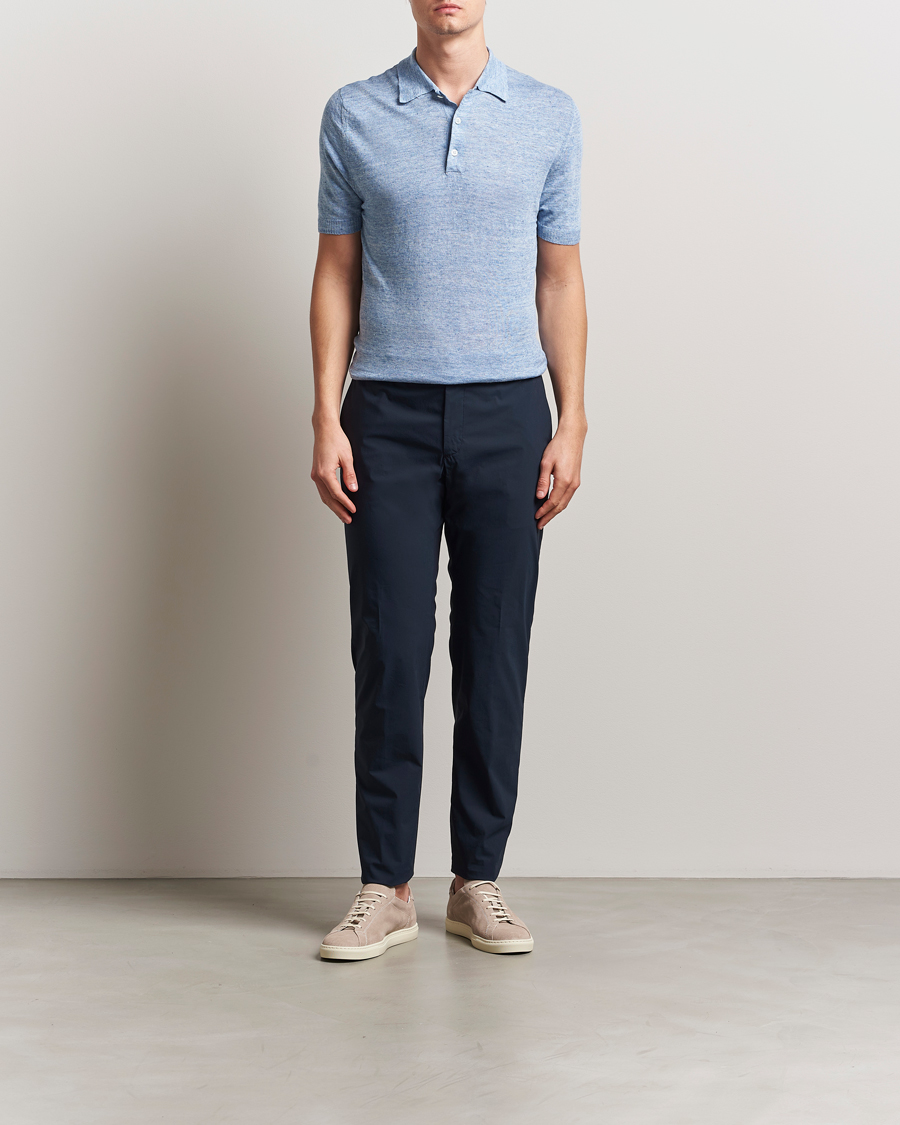 Incotex Cotton Poplin Drawstring Pants Navy