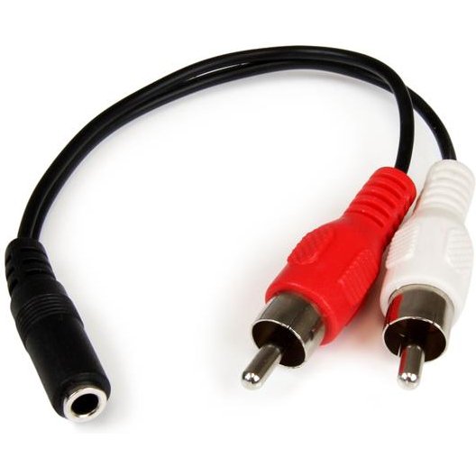 StarTech.com Câble en Y Mini-Jack 3,5mm vers 2x RCA de 15 cm - Adaptateur audio Mini-Jack (F) vers 2x Cinch (M)