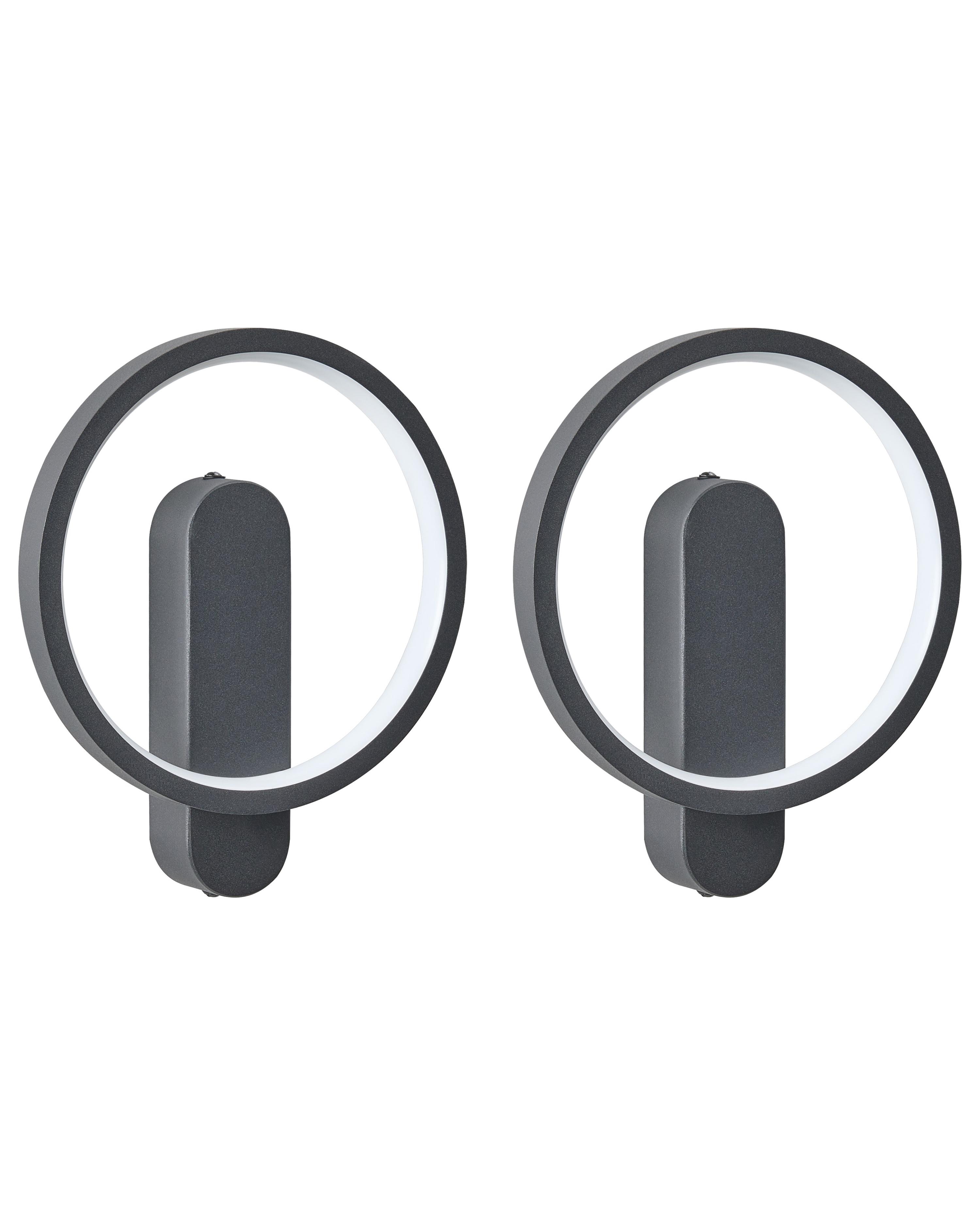 Set van 2 wandlampen BLIES LED Metaal Zwart