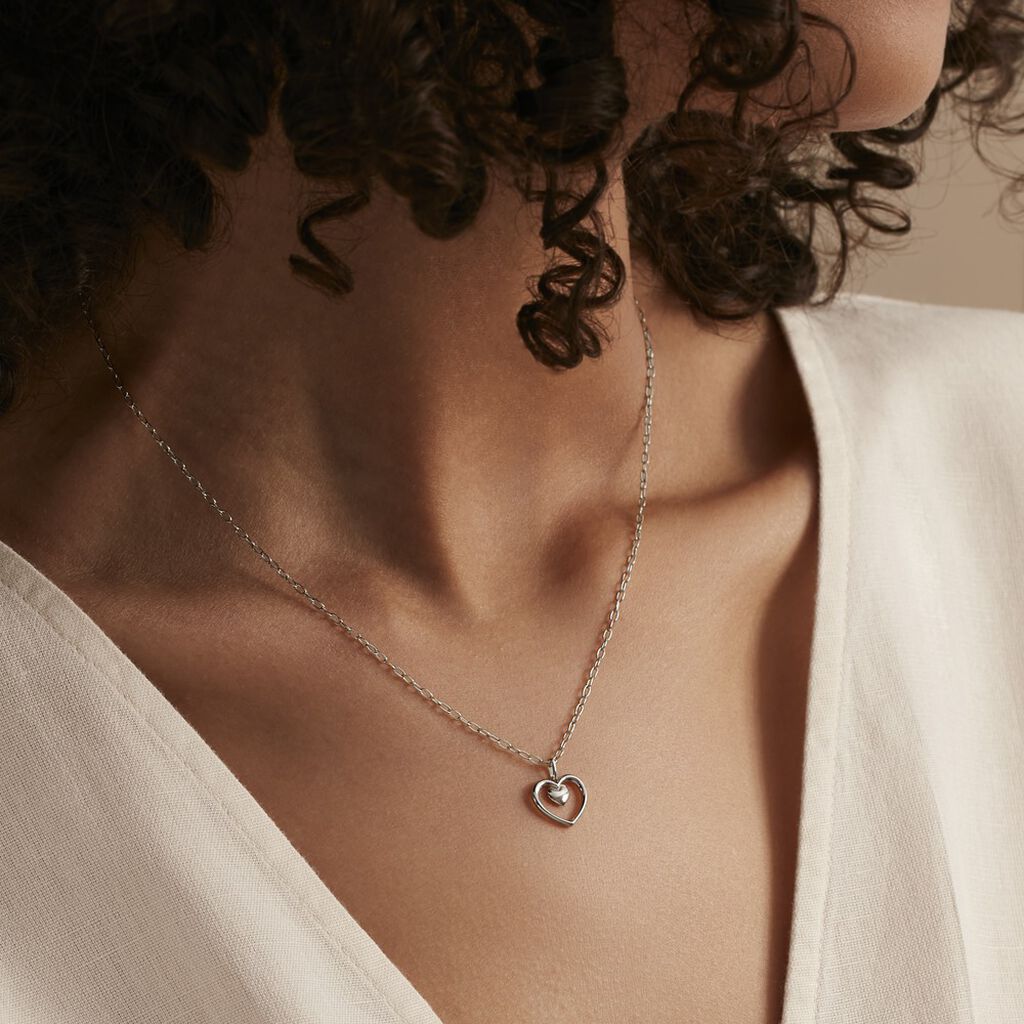 Collier Argent Blanc Binome