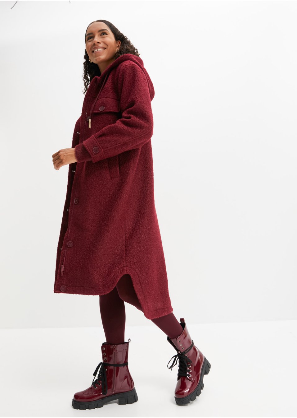 Manteau imitation laine avec poches