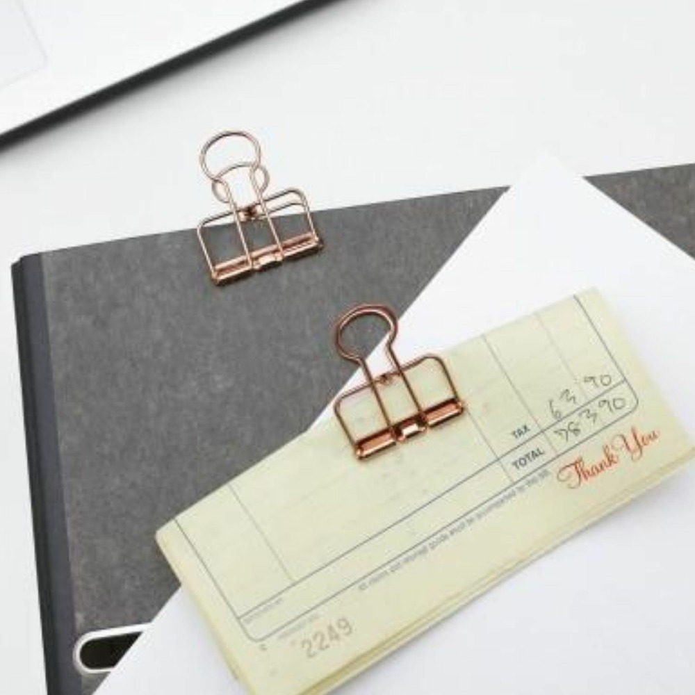 18 pinces double-clip 3,5 x 4 cm - cuivrées