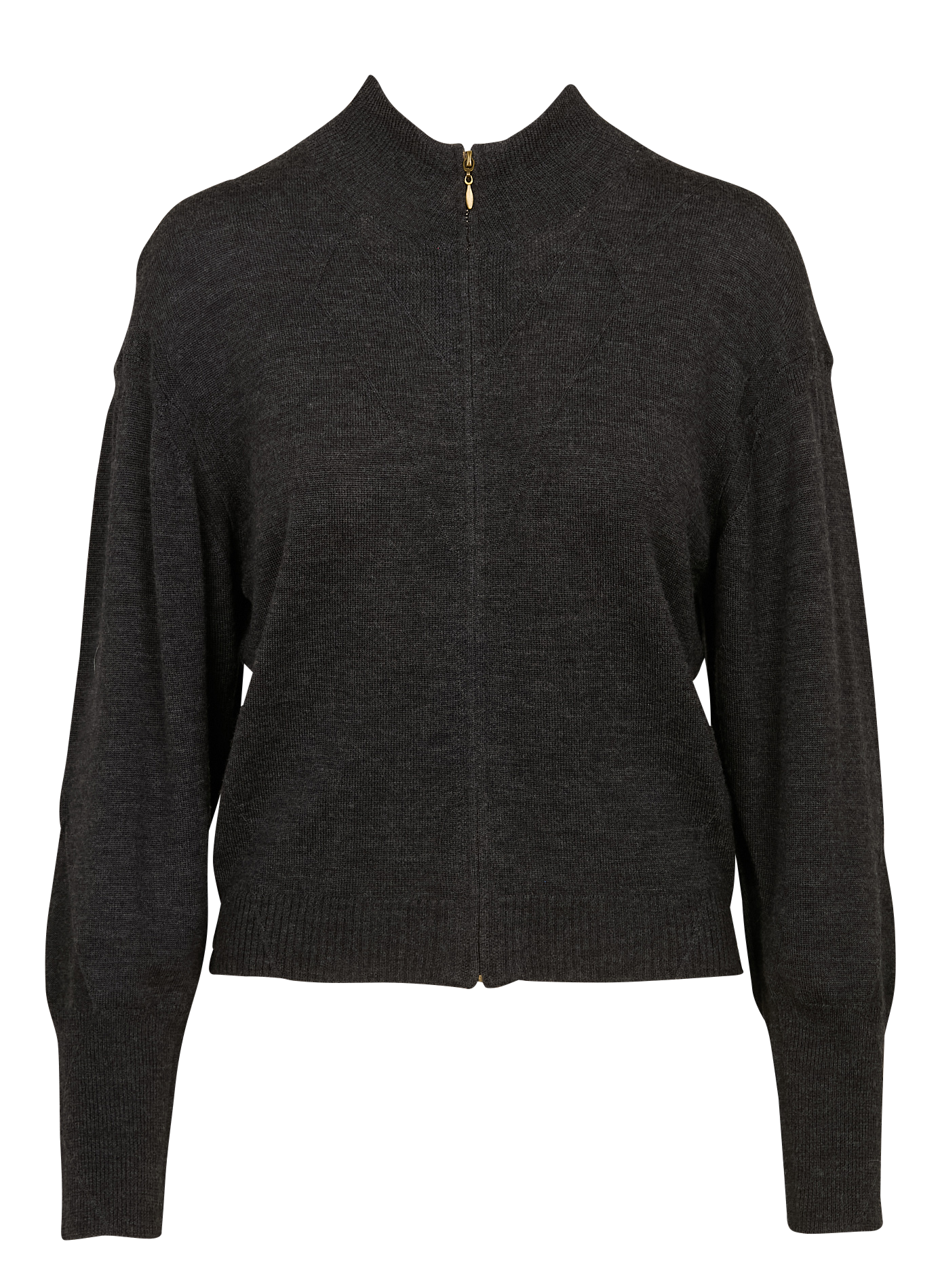 Gilet oversize col montant en laine | Noir