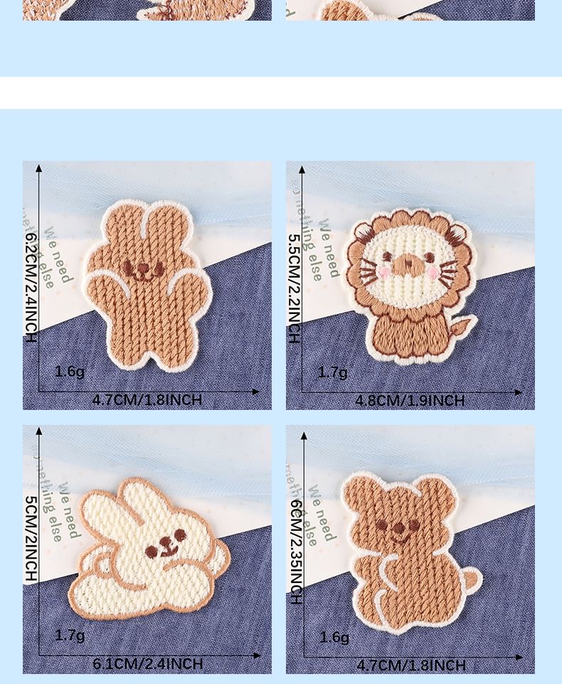 Embroidery Kingdom - Geborduurde applicatie met dierenmotief (verschillende ontwerpen)