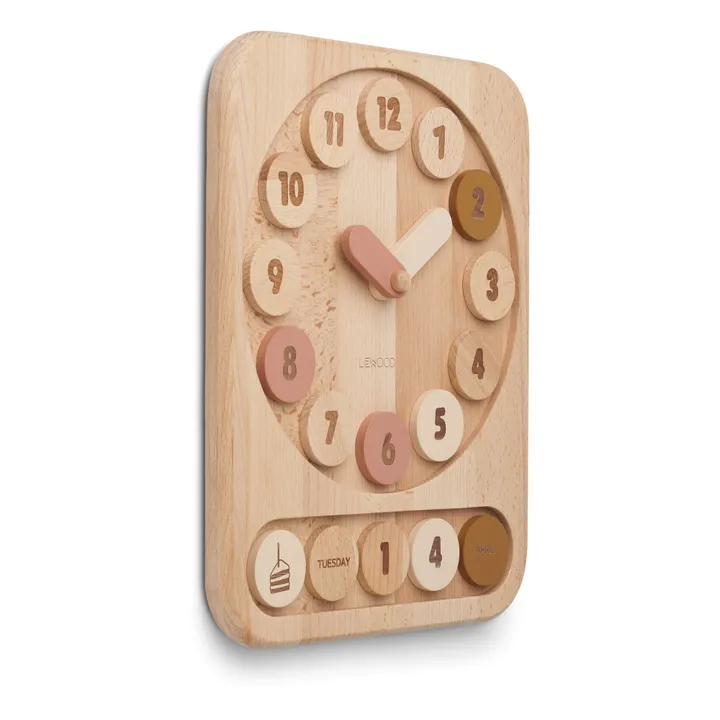 Liewood Horloge éducative Yelena en bois | Rose