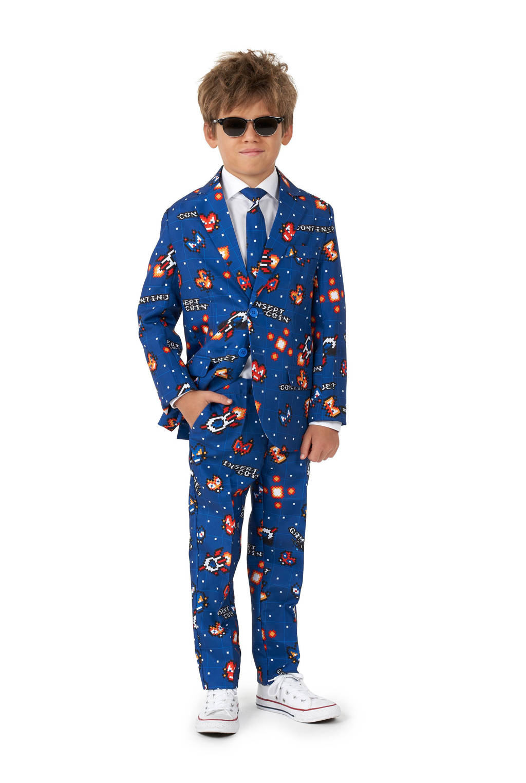 Suitmeister kostuum Retro Gamer blauw