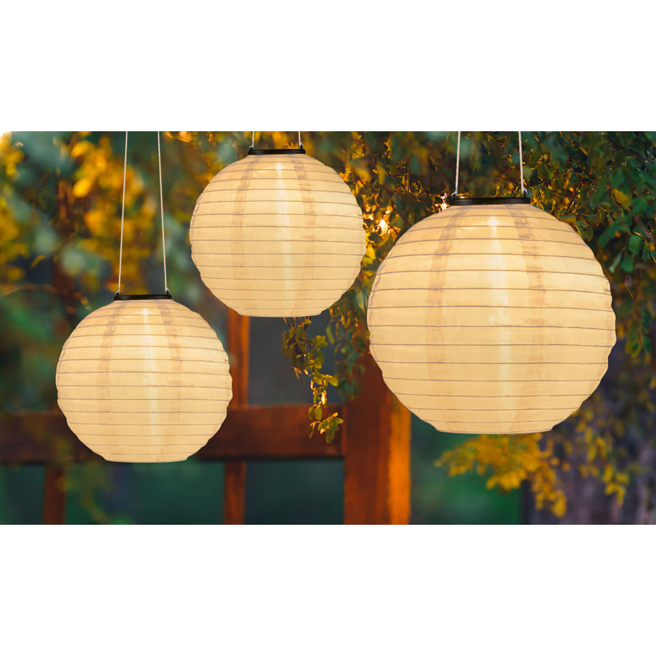 Pratik Garden 3 Lampions solaires blancs