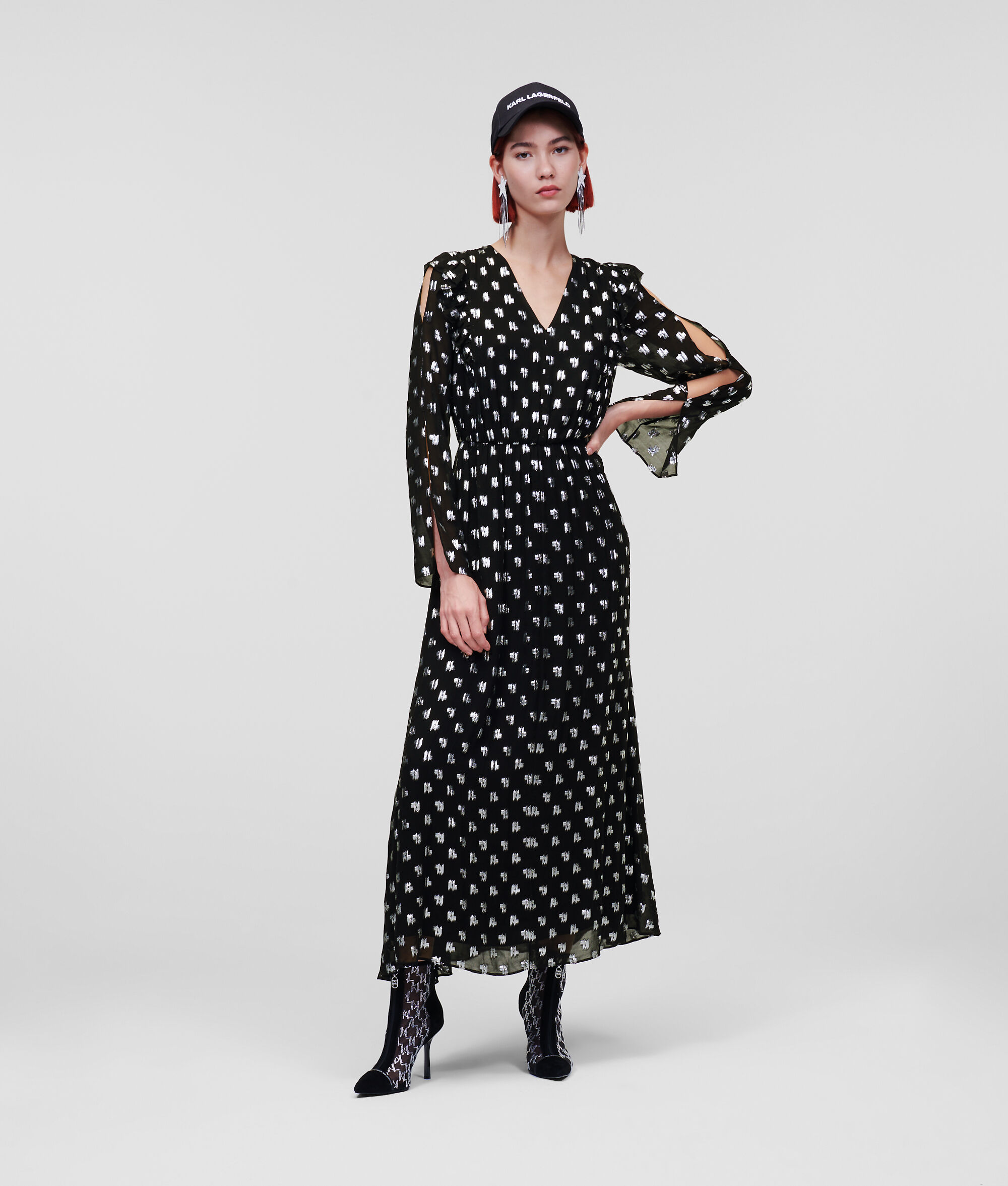 ROBE KL MONOGRAM MÉTALLISÉE
