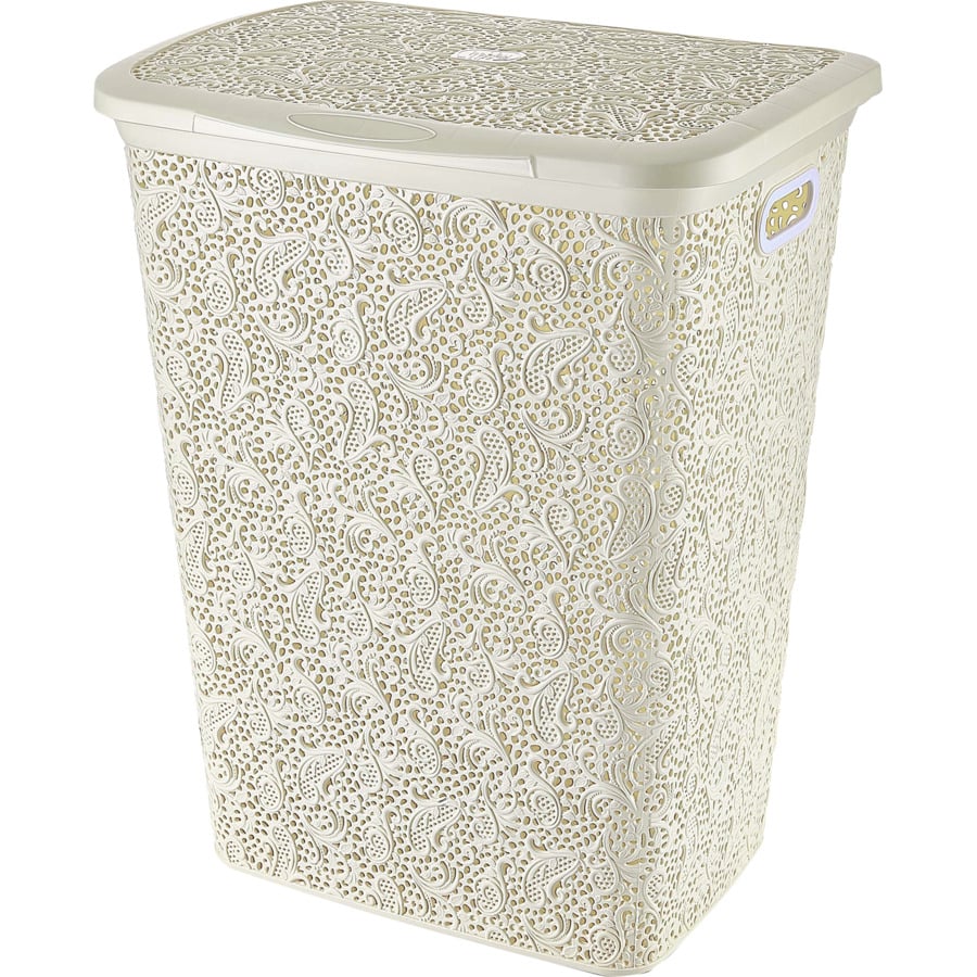 Wäschekorb LACE FLOWER 40L, weiss