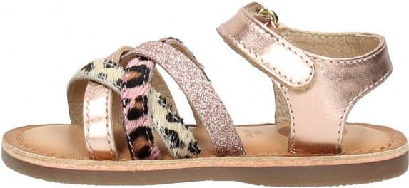 Gioseppo leren sandalen met glitters roségoud