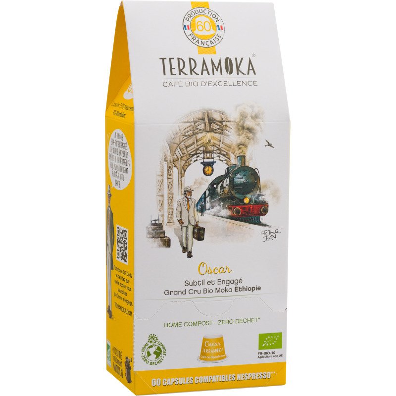 Capsules de café Terramoka Oscar Bio - Boîte distributrice de 60