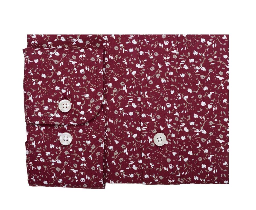 Chemise Rouge Sombre imprimée motif Taupe - MÉDÉRIC
