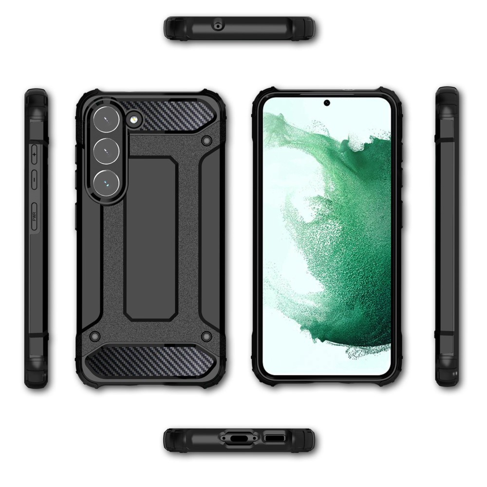 Samsung Galaxy S23 5G Outdoor Hybrid Hardcase Hülle - Rosa / Schwarz