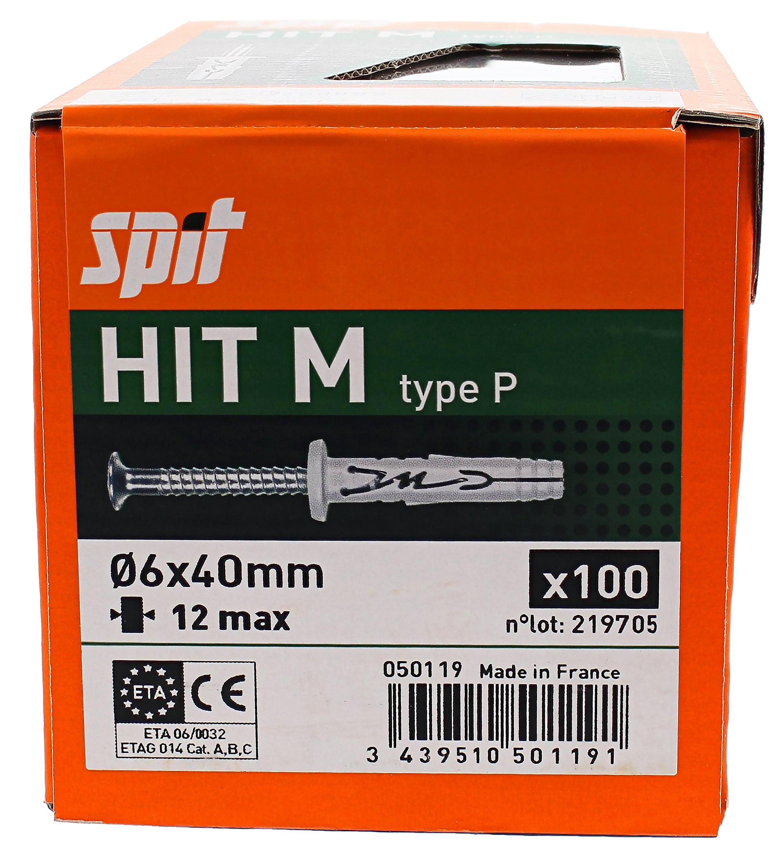Spit Hit m Slagplug 6x40/12 met kraag - 050119