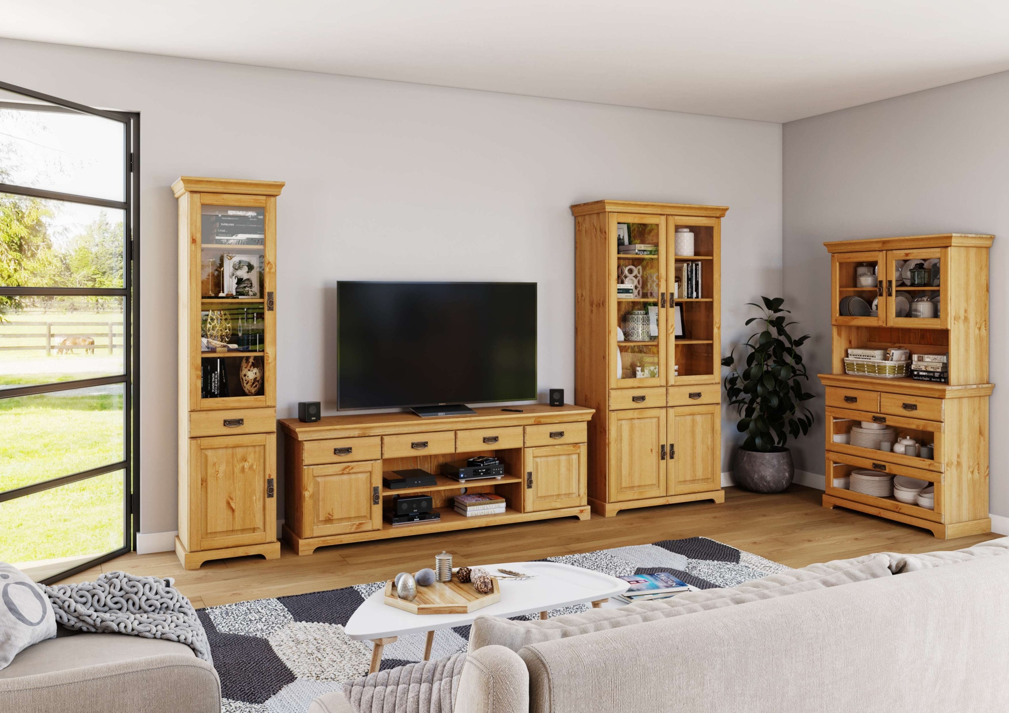 Home affaire Buffet »Rügen« zertifiziertes Massivholz, Höhe 168 cm, im Landhausstil