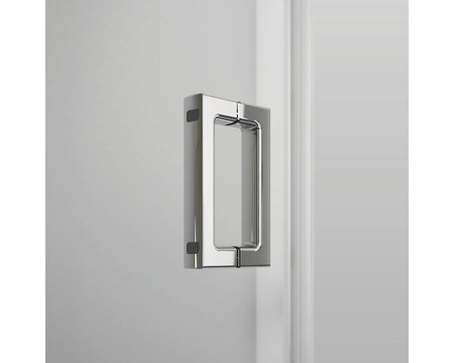 Inloop-draaivouwdeur Breuer Panorama 140 cm, linksdraaiend, helder glas, zilverkleurig profiel