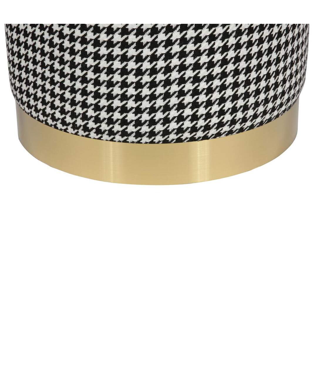 Tabouret fait main ZAHI Noir 36x36 BSCI en polyester doux et soyeux