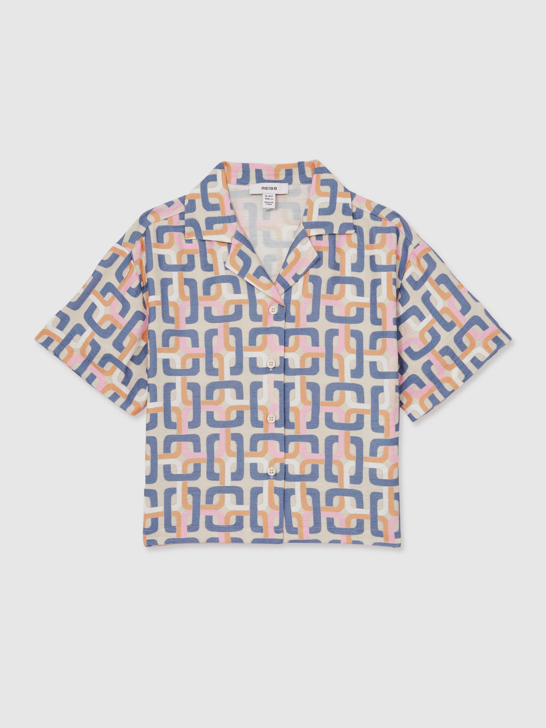 Reiss Eva Geometric Chain Print Shirt
