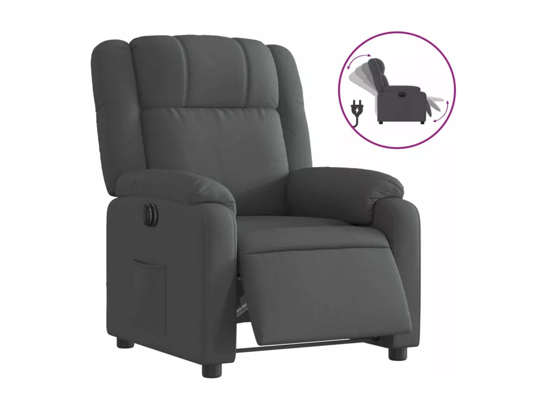 Fauteuil inclinable électrique Gris foncé Tissu