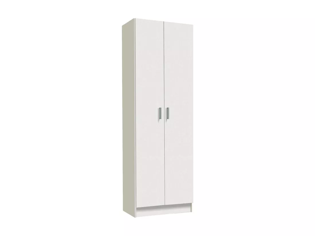 Armoire polyvalente Dimarc, Armoire auxiliaire avec 2 portes, Armoire à chaussures moderne, Étagère à chaussures verticale, 59x37h180 cm, Blanc