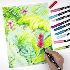 Feutre double pointe ABT DUAL BRUSH PEN, tons gris