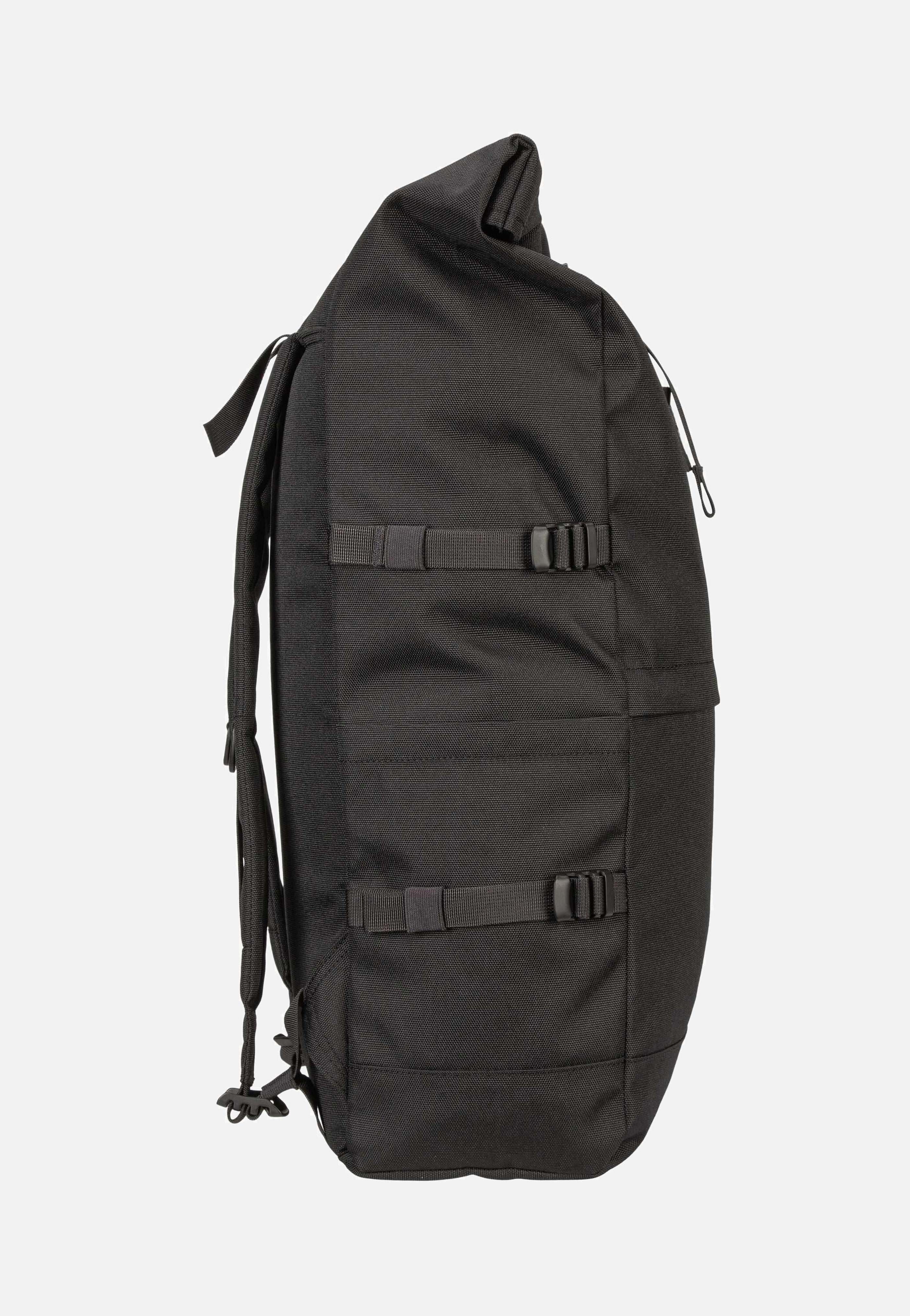 Icon BP L Black/Black Leather - Rolltop Rucksack