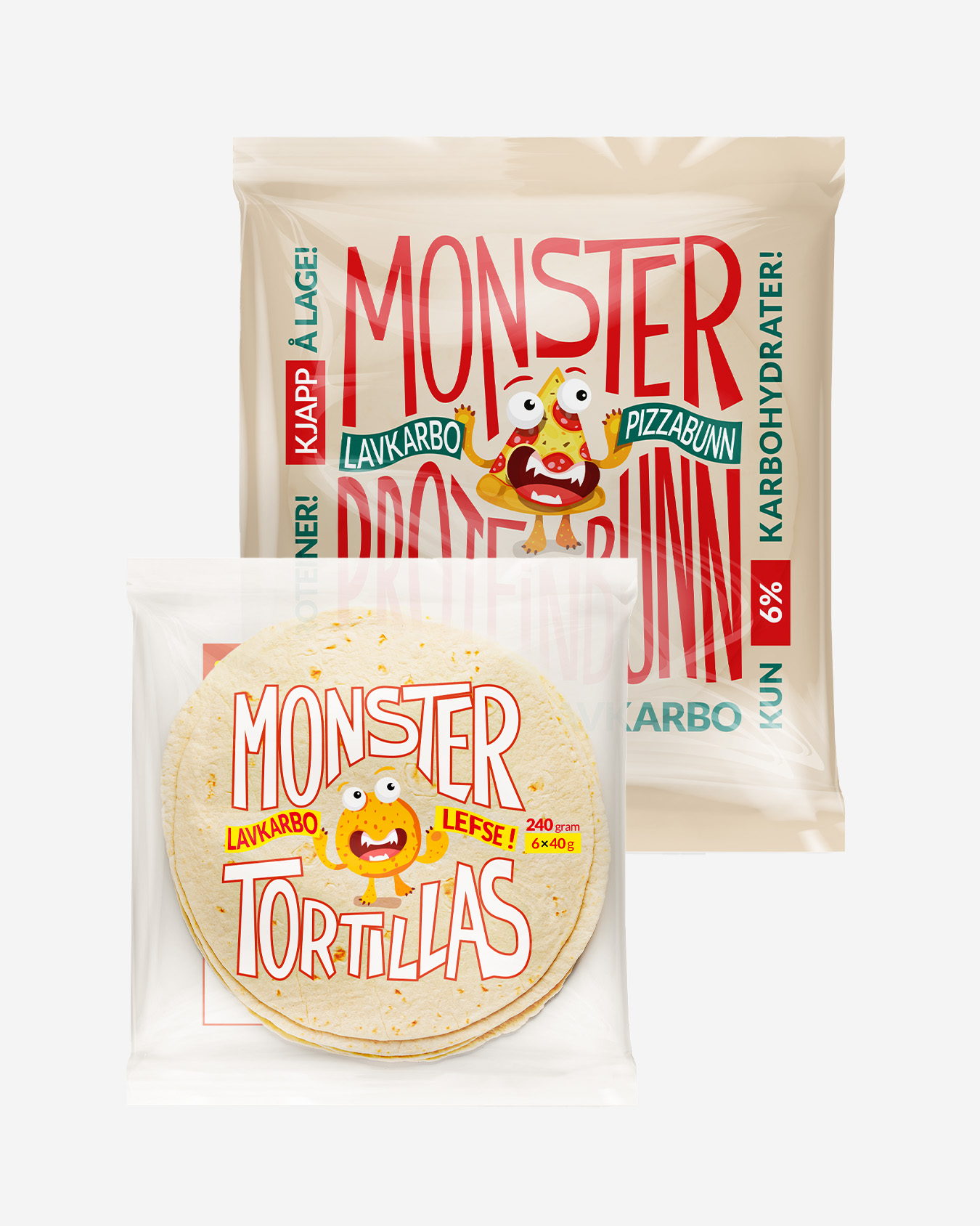 Monster Lavkarbo Tortilla og Pizzabunn