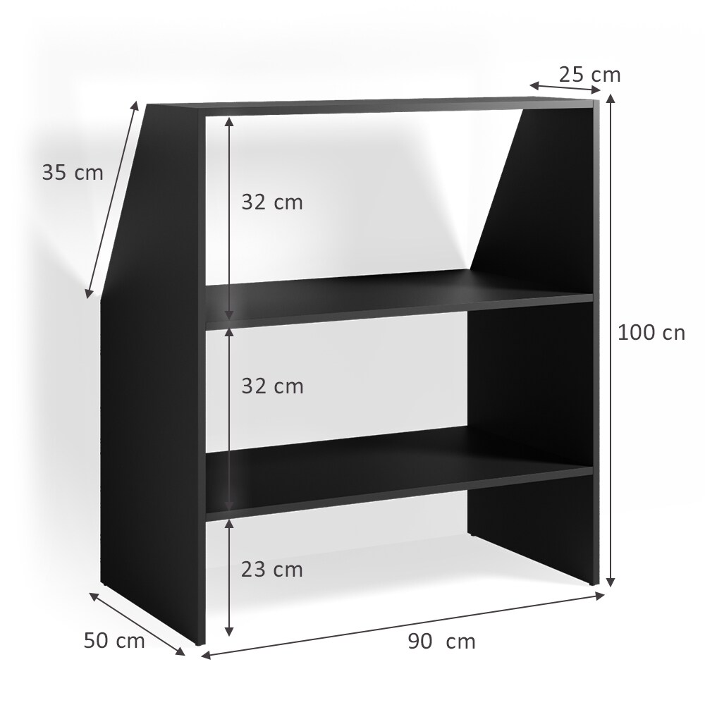 Vicco Dachschrägenregal Bücherregal Wandregal Standregal Dachschräge Anthrazit