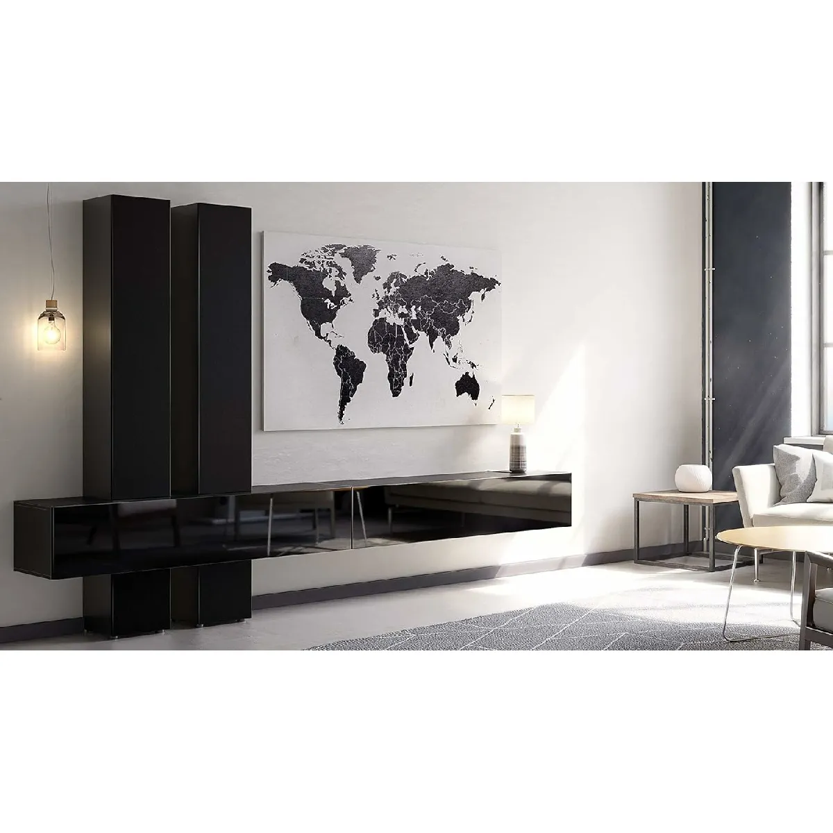 MPC Combinaison Murale Noir Mat/brillant 330 cm