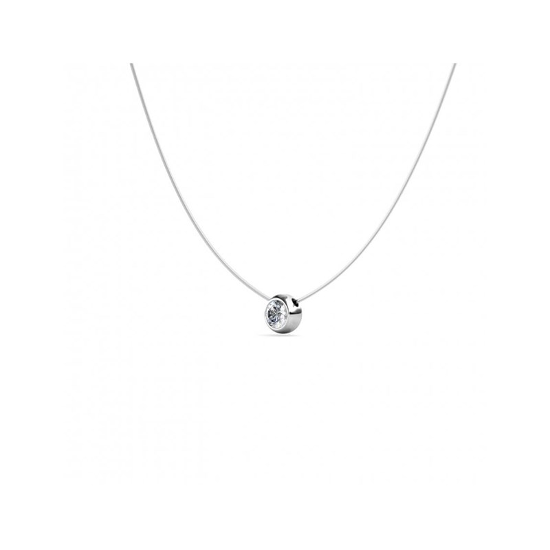Collier Moon - Argenté et Cristal
