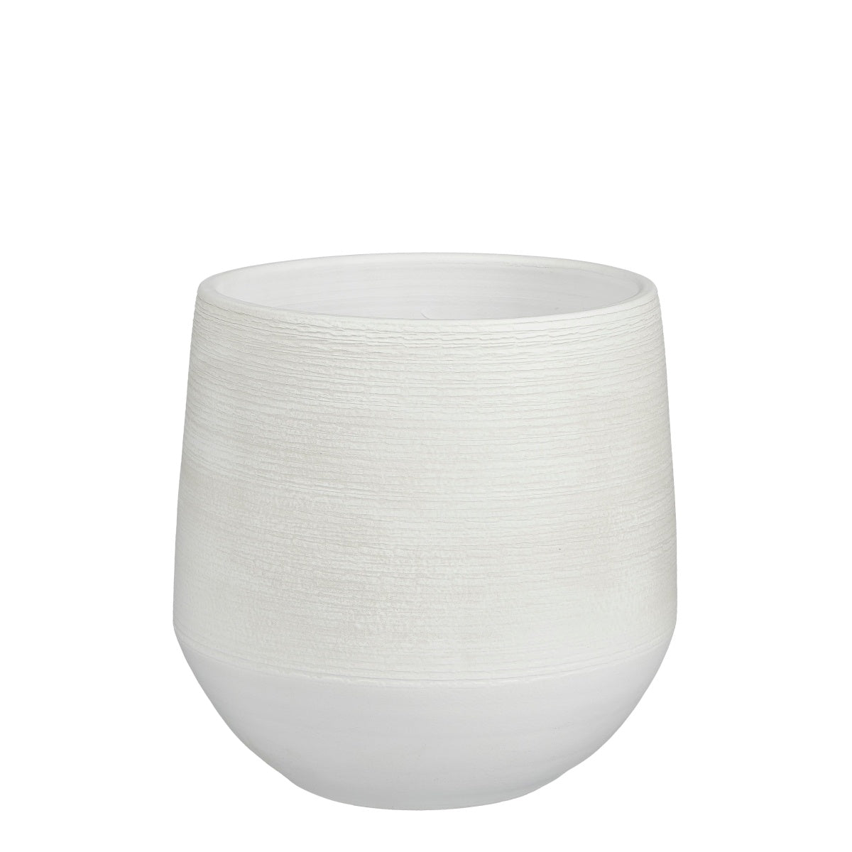 Mica decorations pot de fleur evora - 24x24x23 cm - terre cuite - blanc