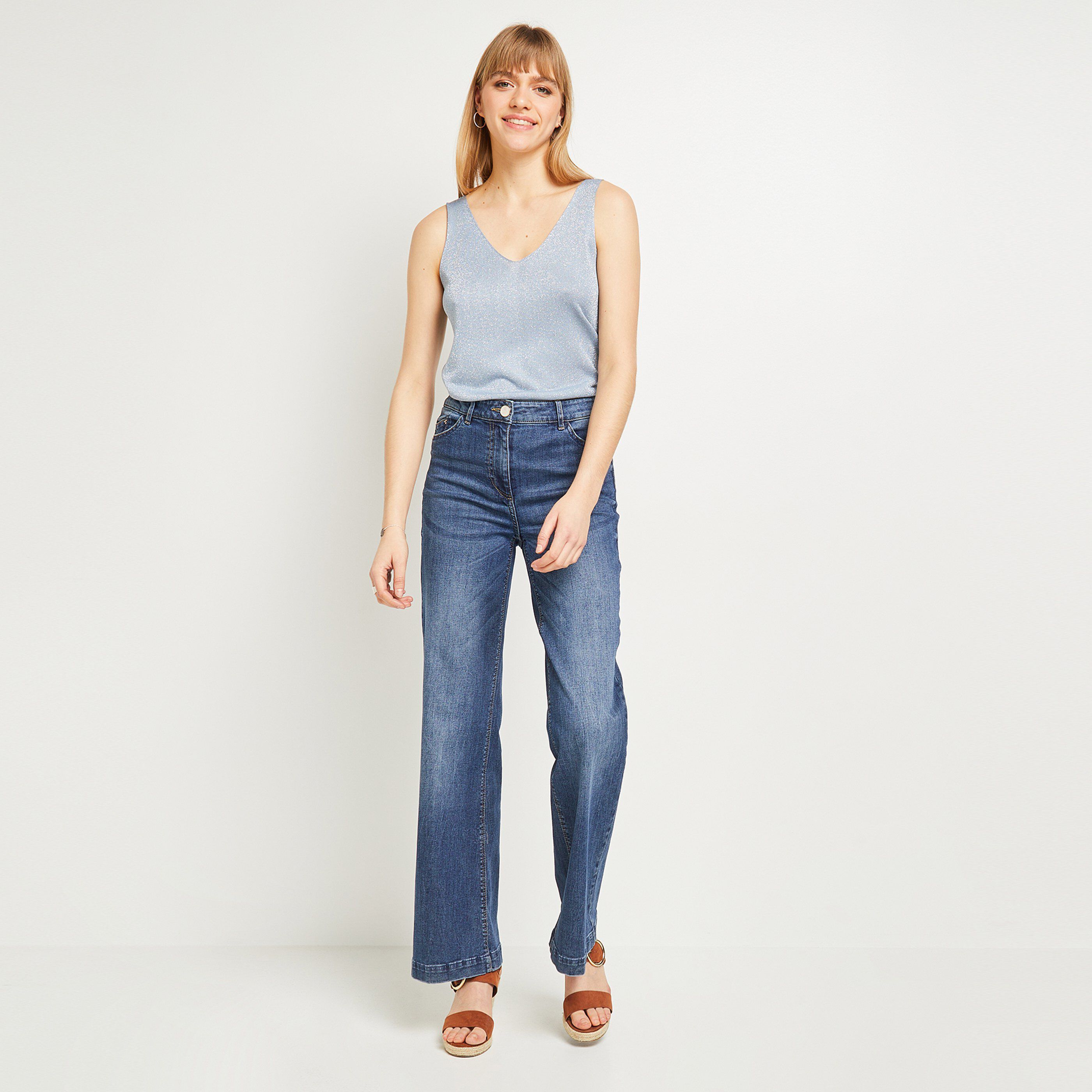 Débardeur lurex femme - BLEU