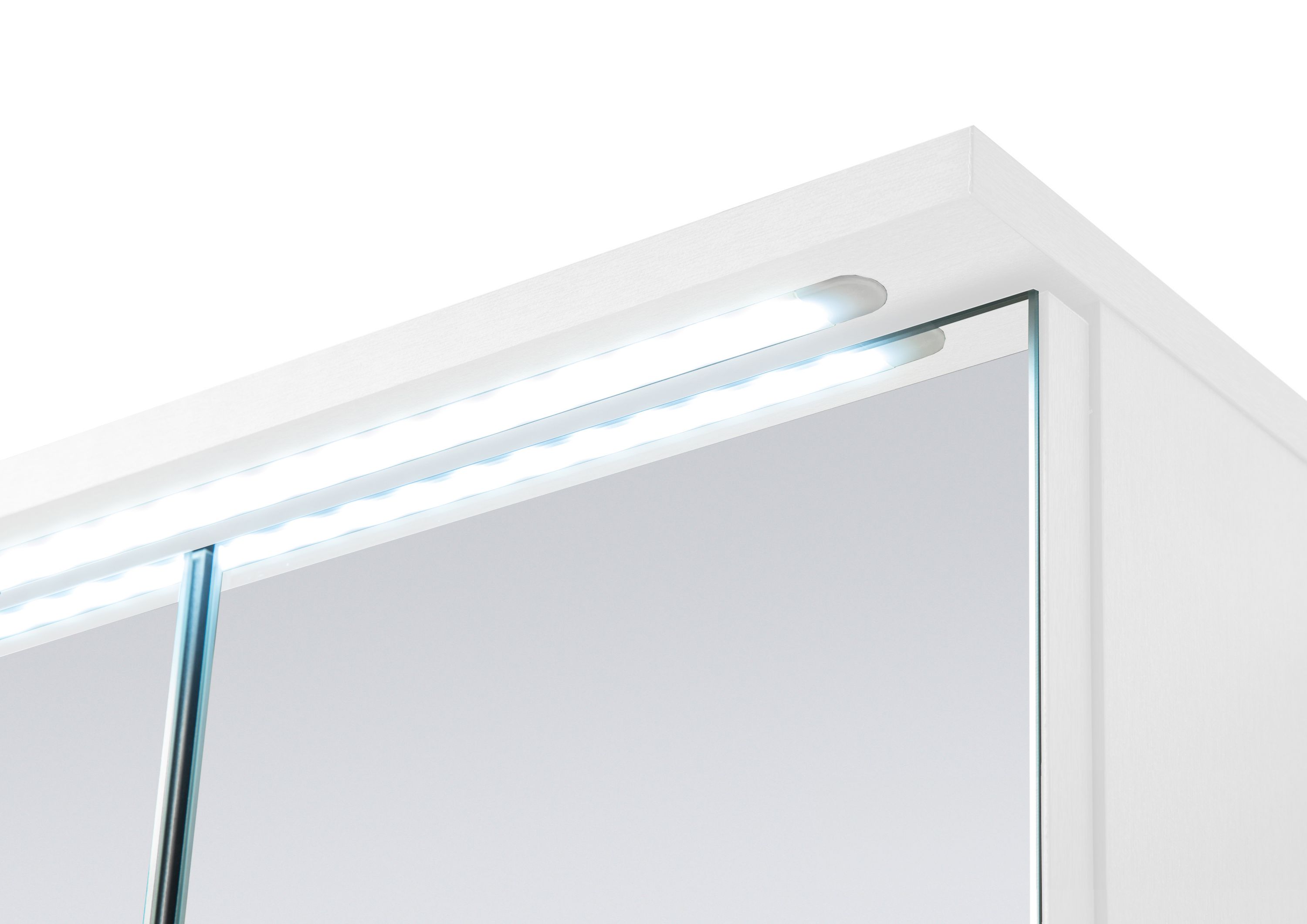 Badmöbel Spiegelschrank DUO 80 mit LED Beleuchtung Weiß