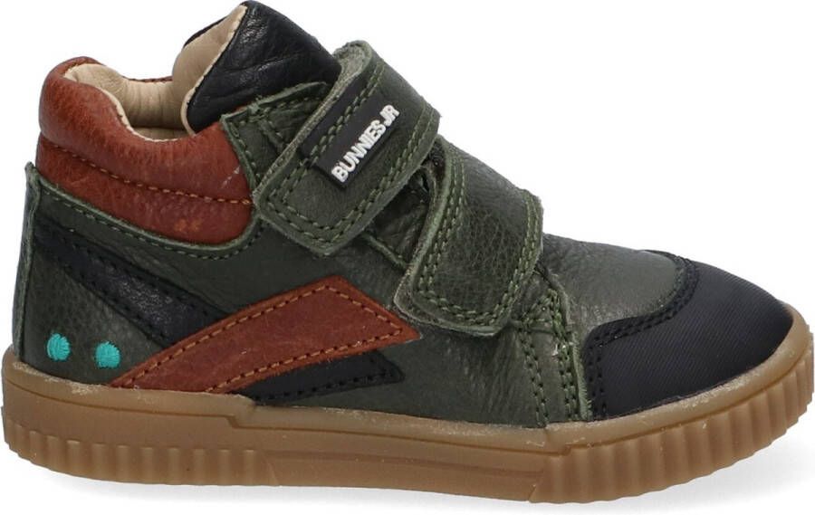 BunniesJR Bunnies JR 221662 569 Hoge Sneakers Groen Bruin Leer Klittenband