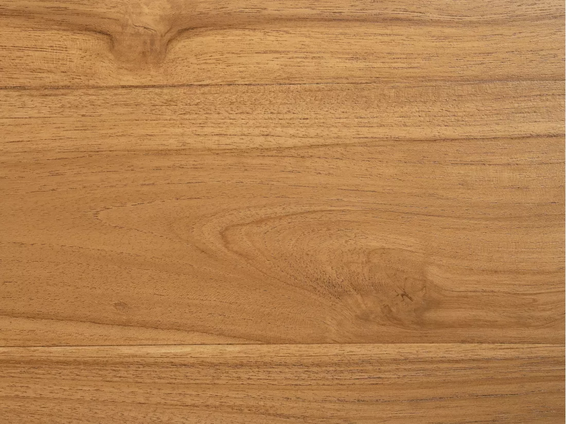 Table basse avec 2 tiroirs et 1 niche en bois de teck - Naturel - ALEMIA