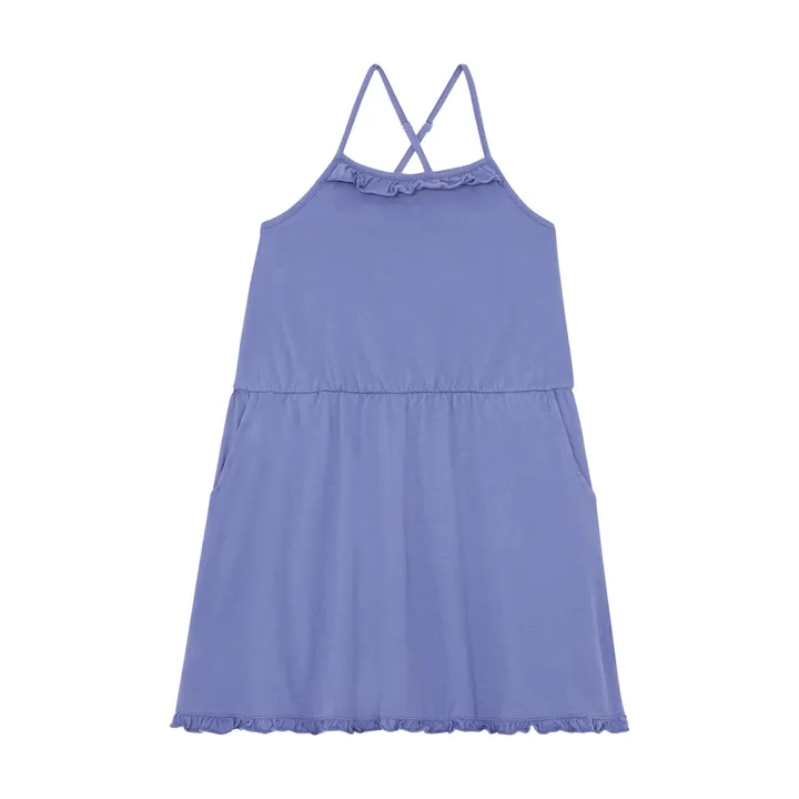SMALLABLE BASICS Robe Courte Fines Bretelles Coton Bio  | Vintage blue denim