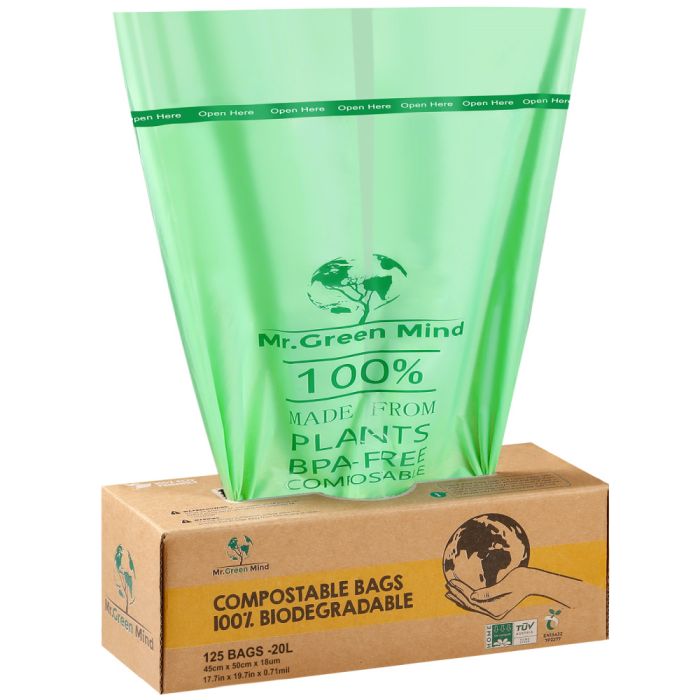 125st Afvalzak bio Mr. Green Mind 45x50cm 20 liter dispenser 125 stuks (8713631204090)