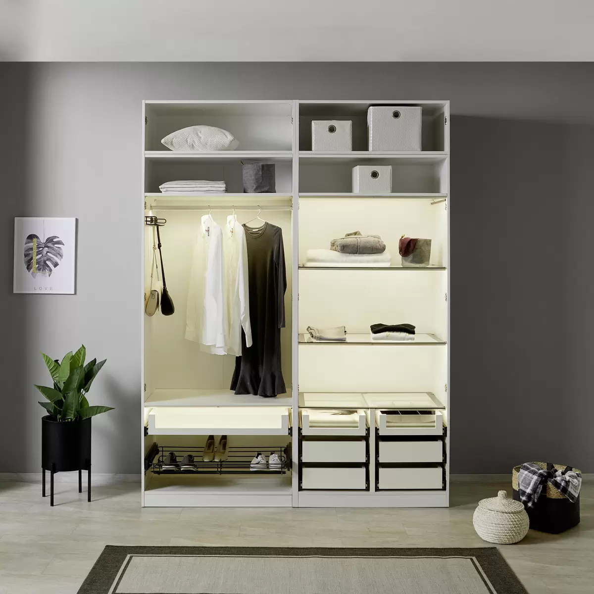 Kleiderstange Unit Grau