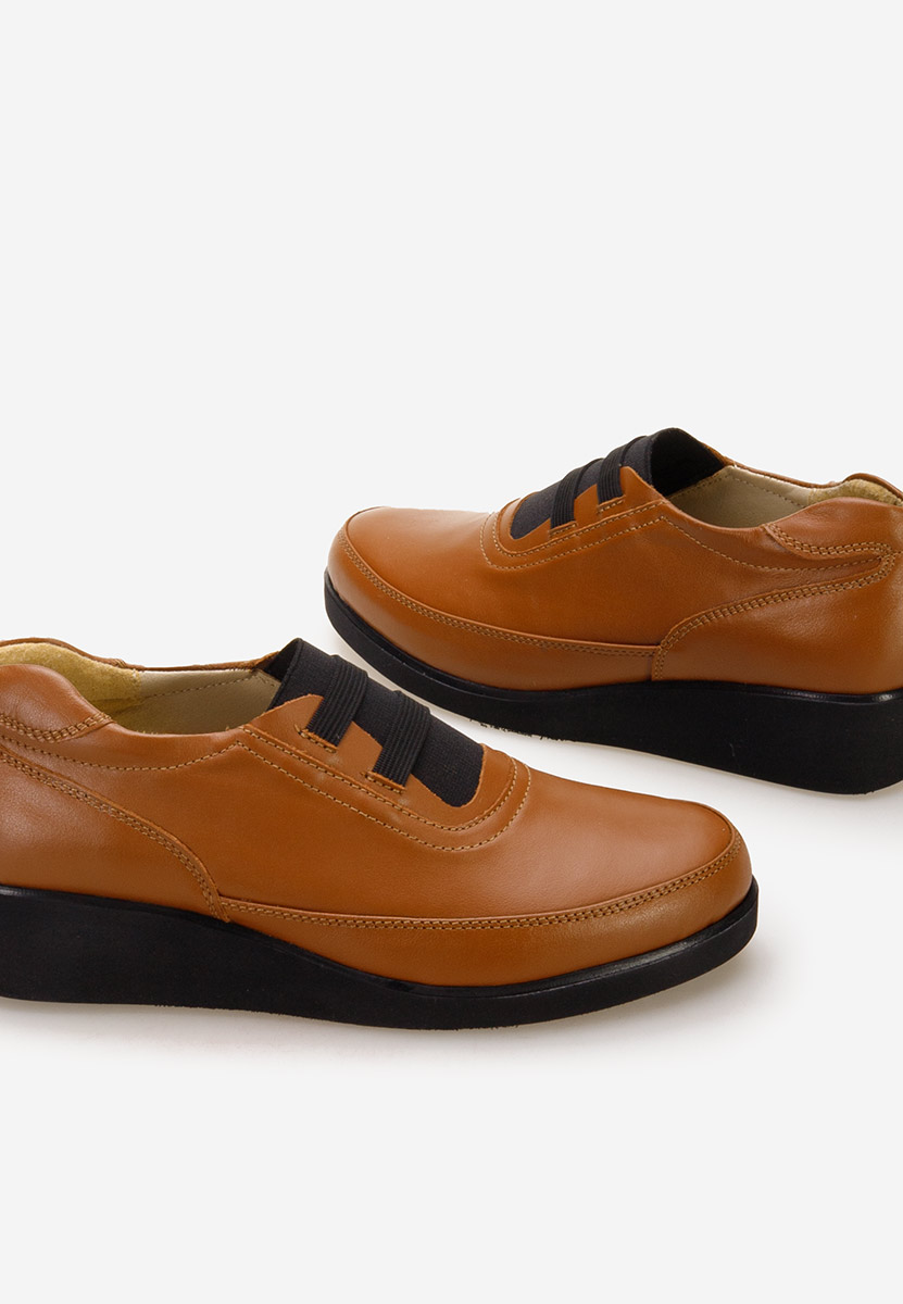 Chaussures casual femme en cuir bruns Zelya V5